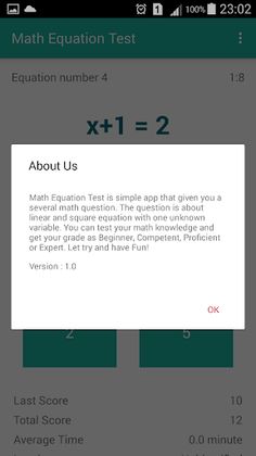 Math Equation Test - Screenshot 3