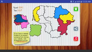Lithuania Map Puzzle Game - Screenshot 2