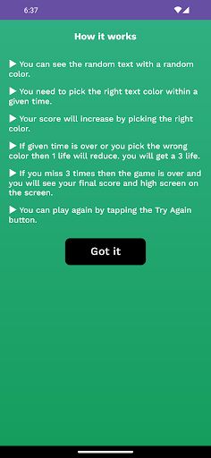 Text Color - Brain Training - Screenshot 4