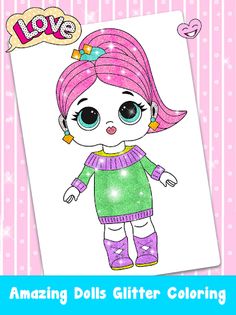 Glitter Dolls Coloring Book - Screenshot 1