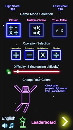 Laser Math: Sum, Subtract, Mul - Screenshot 1