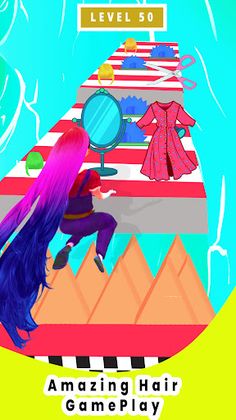 Hair Run challenge Hair Games - Screenshot 1