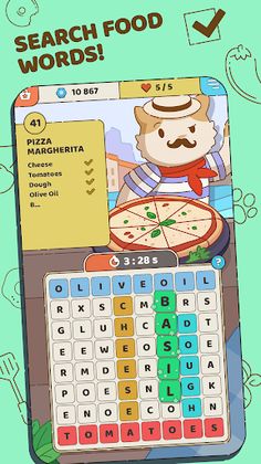 Food Words: Cooking Cat Puzzle - Screenshot 1