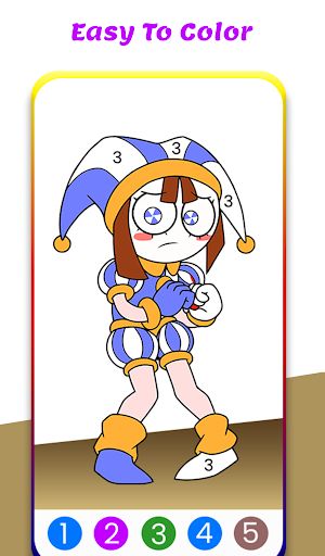 Pomni Coloring By Number Game - Screenshot 2