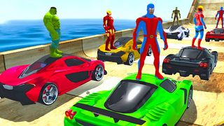 Superhero Car Stunt-Mega Ramp - Screenshot 2