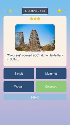Roller Coaster Quiz - Screenshot 3