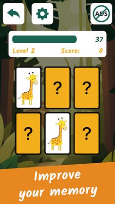 Kids Memory Game: Animals - Screenshot 2