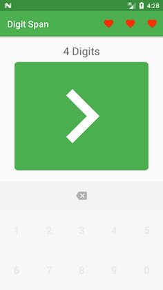 Digit Span Test - Screenshot 1