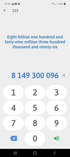 Numbers in English - Screenshot 1
