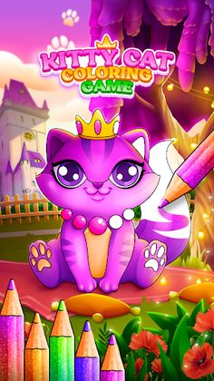 Glitter Kitty Cats Coloring - Screenshot 1