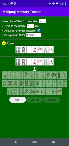 Mahjong Memory Trainer - Screenshot 2