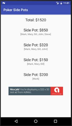 Poker Side Pots - Screenshot 2