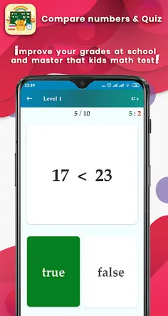 Comparing numbers :maths learn - Screenshot 2