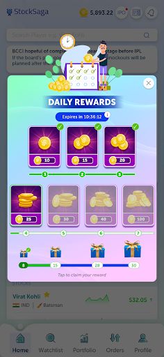 StockSaga: Fantasy Cricket App - Screenshot 2