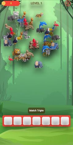 Match Triple 3D - Animals - Screenshot 2