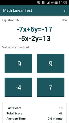 Math Linear Test - Screenshot 2