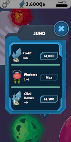 Idle Space Miner - idle space  - Screenshot 3