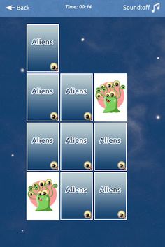 Aliens Memory Match - Screenshot 4