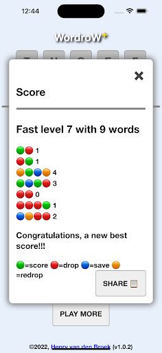 Wordrow+, quick fun word game. - Screenshot 2