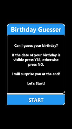Magic Trick - Birthday Guesser - Screenshot 1