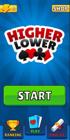 Higher Lower Cards - Screenshot 1