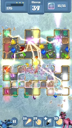 Frozen Dragon Gems - Match 3 - Screenshot 2