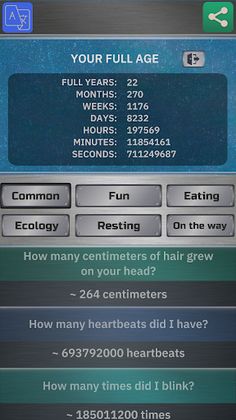 Life Calculator - Stats - Screenshot 1