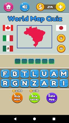 Fun Quizzes - World Map Quiz - Screenshot 4