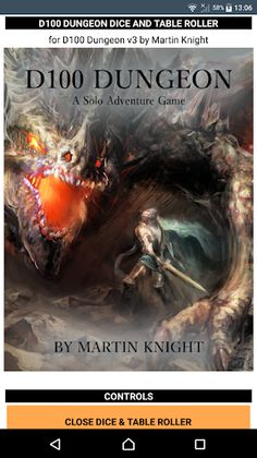 D100 Dungeon Dice/Table Roller - Screenshot 1