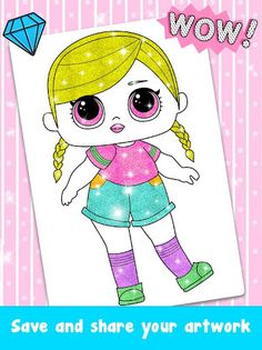 Glitter Dolls Coloring Book - Screenshot 3