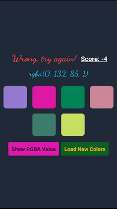 RGB Color Guessing Game - Screenshot 3