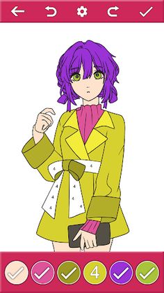 Anime Girls Coloring by Number - Screenshot 2