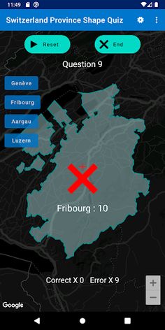 Swiss Province Shape Quiz - Screenshot 1