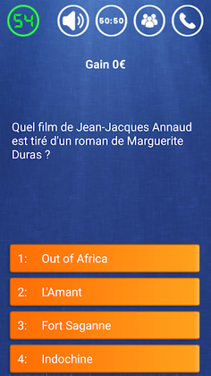 Jeu Millionnaire quiz français - Screenshot 1