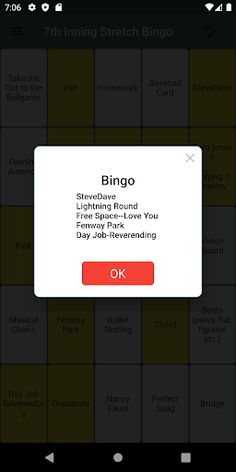 7th Inning Stretch Bingo - Screenshot 3