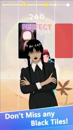 Wednesday Addams Piano Tiles - Screenshot 2