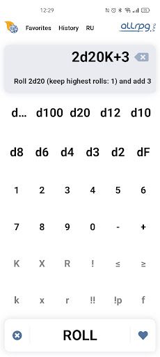 RPG Roll-a-die - Dice roller - Screenshot 1