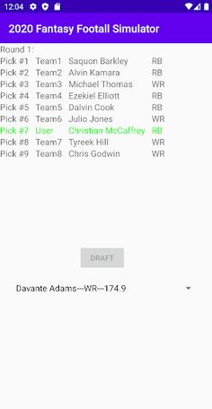 2020 Fantasy Football Draft Si - Screenshot 2