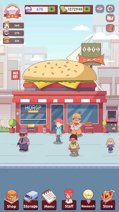 Idle Cafe Sim - burger tycoon - Screenshot 2