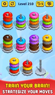 Donut Hoop Stack 3d Color Sort - Screenshot 2