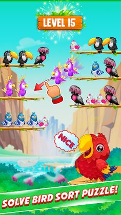 Cute Bird Sort : Color Puzzle - Screenshot 1