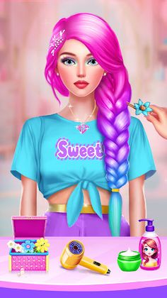 Braided Hair Salon MakeUp Game - Screenshot 2