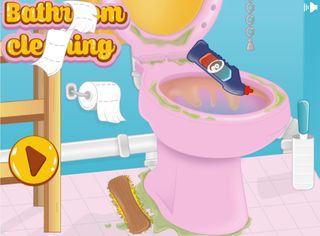 Girls bathroom cleaning games - Screenshot 1