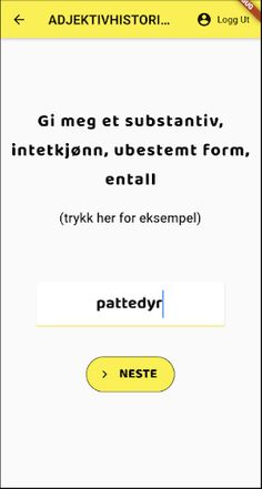 Adjektivhistorieappen - Screenshot 3