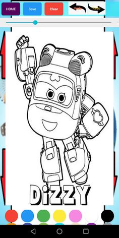 Super - Wings Coloring Cartoon - Screenshot 3