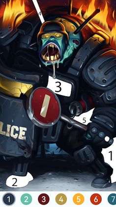 Zombie Paint by Number - Screenshot 3