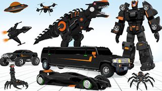 Limo Car Dino Robot Car Game - Screenshot 1