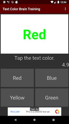 Text Color Brain training - Screenshot 4