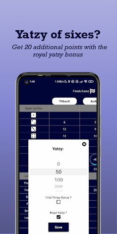 Go Royal! Yatzy Scoresheet - Screenshot 2