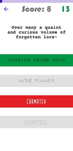 Font Quiz - Screenshot 2